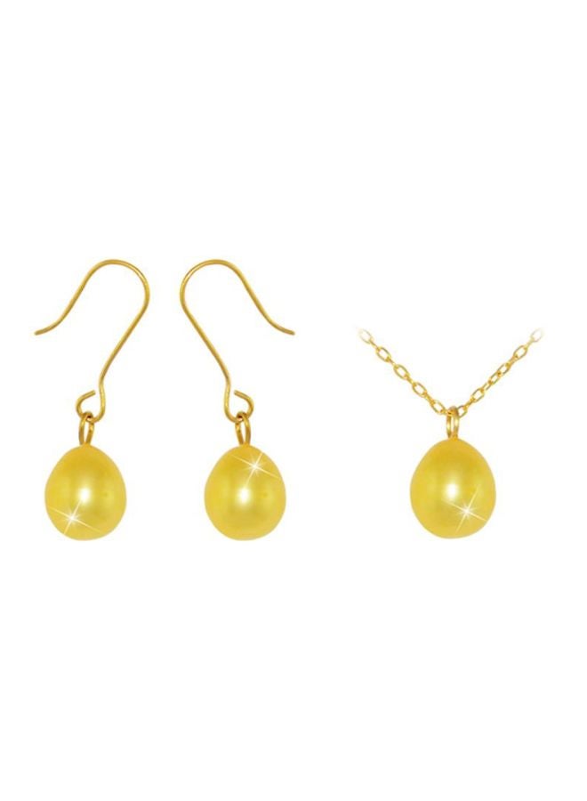 Vera Perla - 3-Piece 18 Karat Gold Pearl Pendant Necklace Set - Image 1