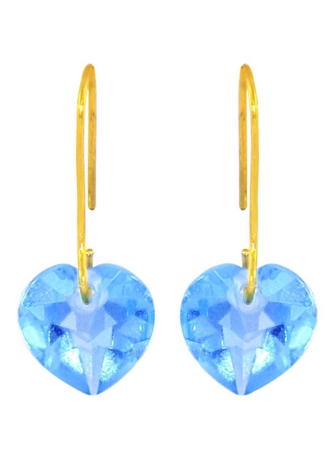 Vera Perla 18 Karat Gold Topaz Studded Earrings