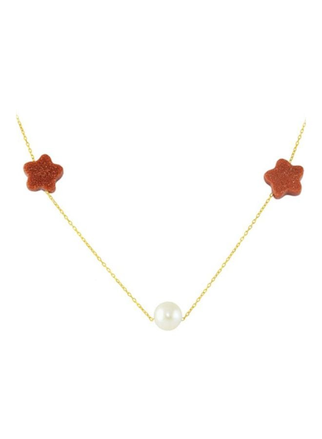 Vera Perla - 4-Piece 18 Karat Gold Star Shape Sunstones Jewellery Set - Image 1