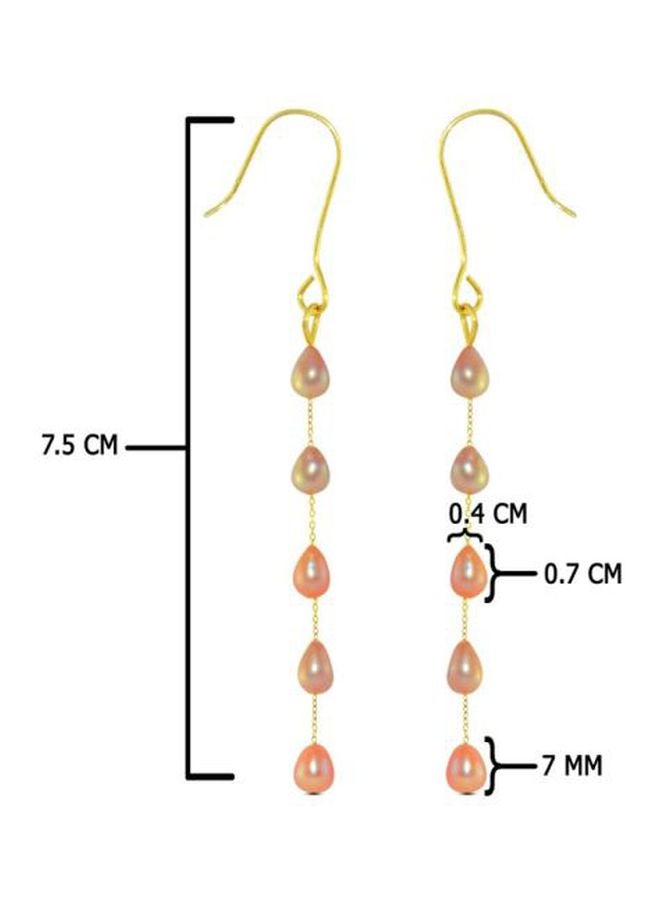 Vera Perla 18 Karat Gold Pearls Opera Drop Earrings - Image 2