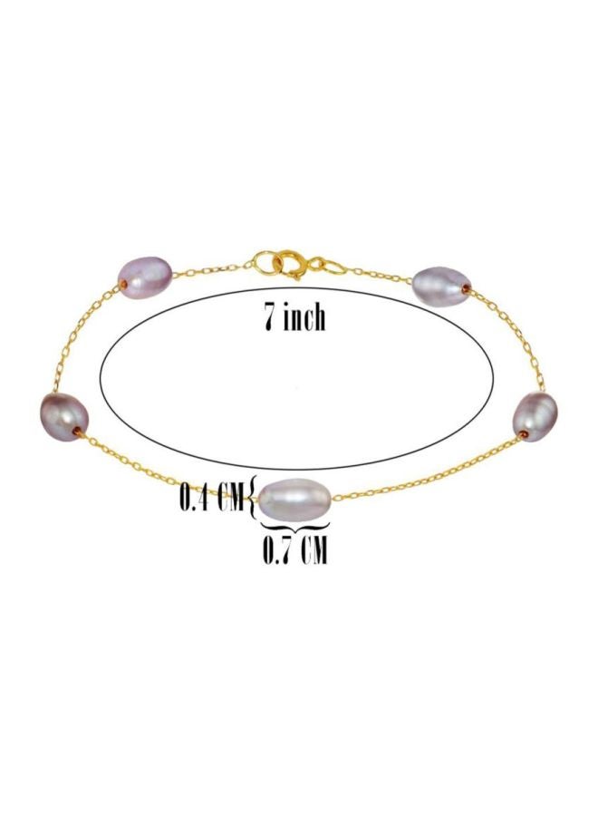 Vera Perla - 18 Karat Gold Pearl Bracelet - Image 1