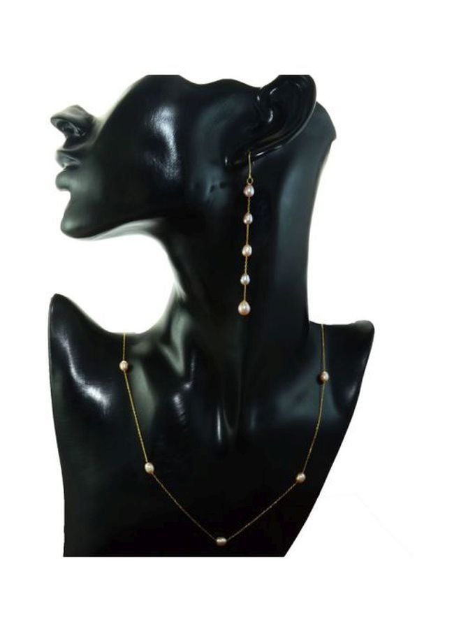 Vera Perla - 3-Piece 10 Karat Gold Pearls Jewellery Set - Image 1