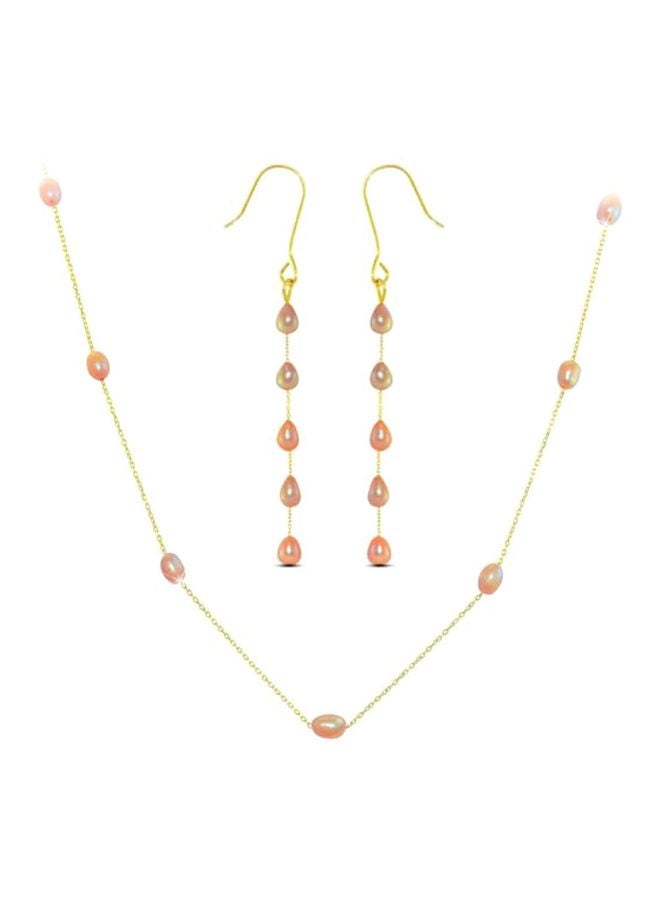 Vera Perla - 3-Piece 10 Karat Gold Pearls Jewellery Set - Image 1