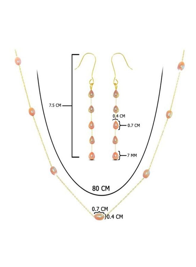 Vera Perla - 3-Piece 10 Karat Gold Pearls Jewellery Set - Image 1