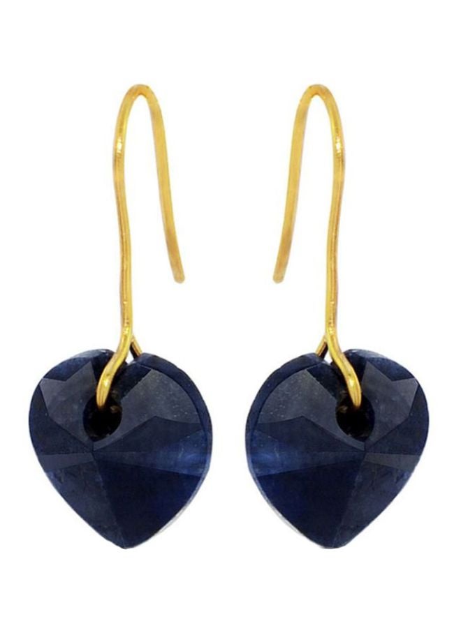 Vera Perla 10 Karat Gold Sapphire Heart Earrings