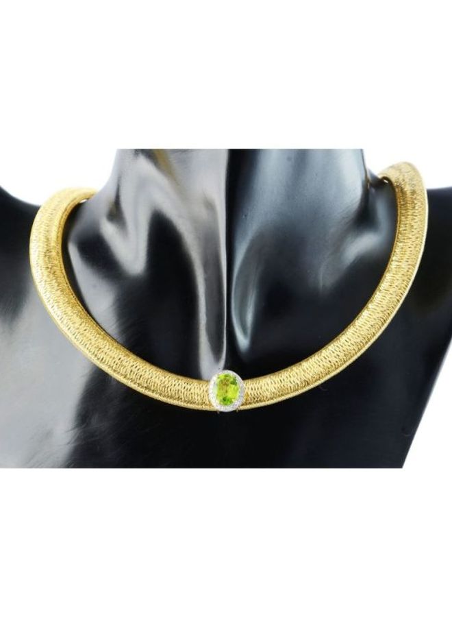 Vera Perla 18 Karat Gold Diamond Studded Necklace  - Image 2
