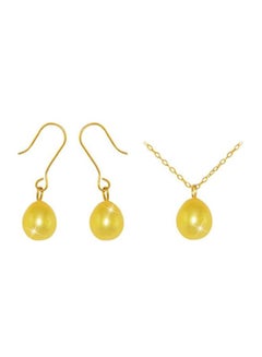 3-Piece 10 Karat Gold Pearl Jewellery Set