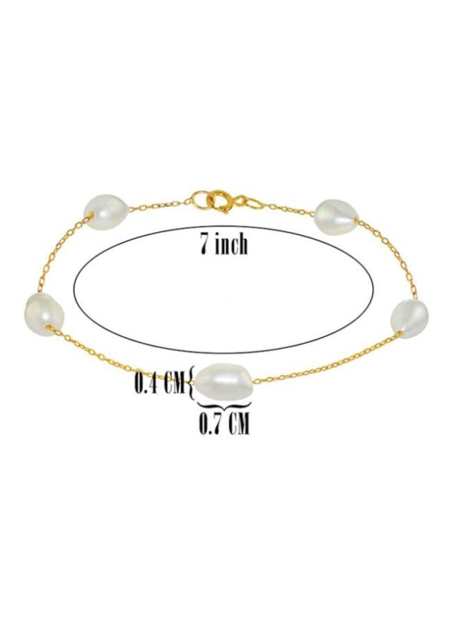 Vera Perla 10 Karat Gold Pearl Bracelet - Image 2