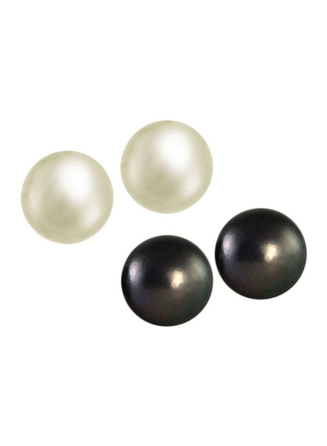 Vera Perla Pair Of 2 18 Karat Gold Pearl Earrings - Image 1