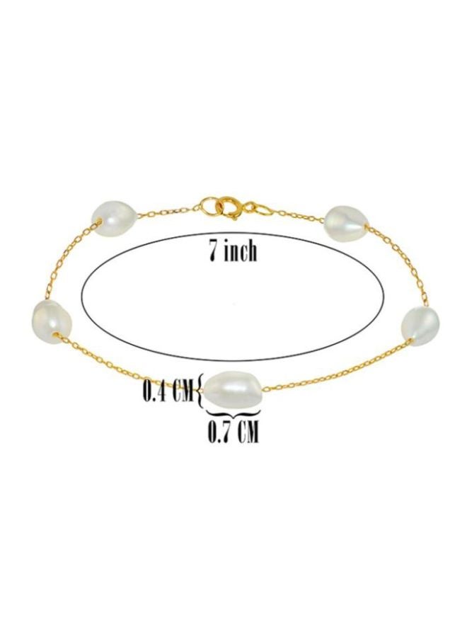 10 Karat Gold With Pearls Bracelet - v1603698029/N12710416A_2