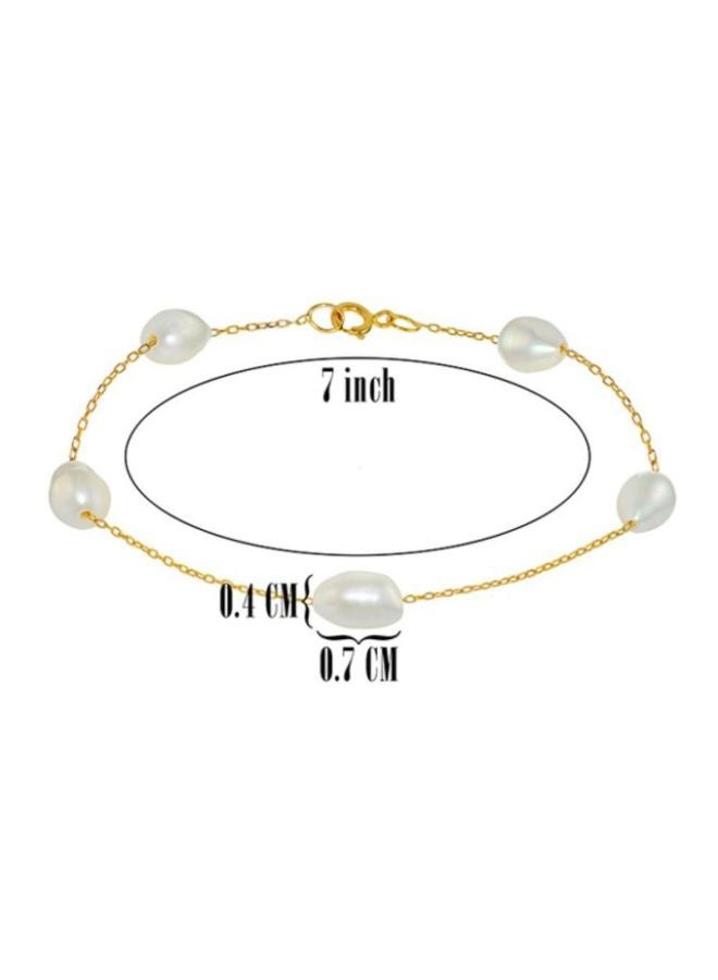 Vera Perla 10 Karat Gold With Pearls Bracelet  - Image 2