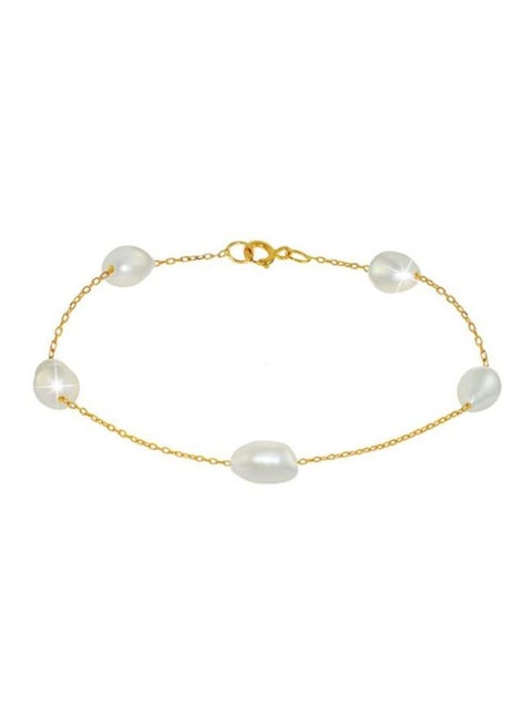 10 Karat Gold With Pearls Bracelet