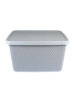 Hobby Life Long-Lasting Light Weight Stylish Compact And Space Saving Easily Cleanable Diamond Design Storage Box With Lid Grey 28 x 38.5 x 22cm  - Image 2