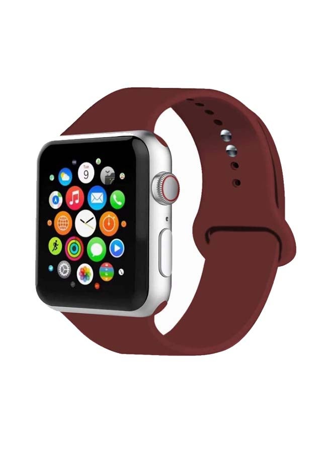 D'VOGUE Compatible With Apple watch iWatch Series 6/5/4/3/2/1 Wine Red - Image 1