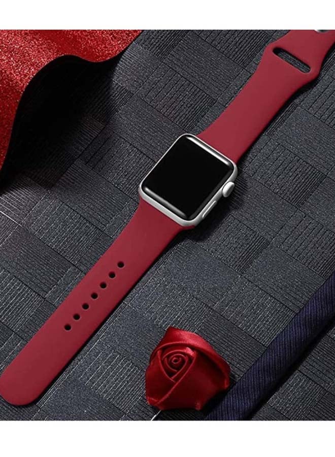 D'VOGUE Compatible With Apple watch iWatch Series 6/5/4/3/2/1 Wine Red - Image 2