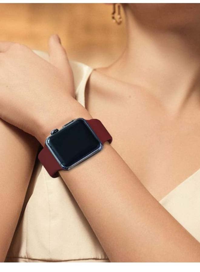 D'VOGUE Compatible With Apple watch iWatch Series 6/5/4/3/2/1 Wine Red - Image 3