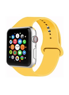 D'VOGUE Compatible With Apple watch iWatch Series 6/5/4/3/2/1 Yellow  - Image 1