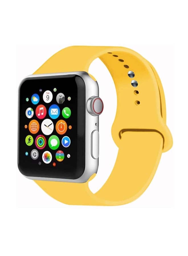 D'VOGUE - Compatible With Apple watch iWatch Series 6/5/4/3/2/1 Yellow - Image 1