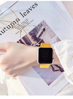 D'VOGUE Compatible With Apple watch iWatch Series 6/5/4/3/2/1 Yellow  - Image 3