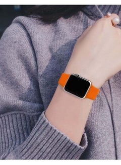D'VOGUE Compatible With Apple watch iWatch Series 6/5/4/3/2/1 Orange  - Image 3