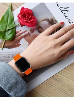 D'VOGUE Compatible With Apple watch iWatch Series 6/5/4/3/2/1 Orange  - Image 2