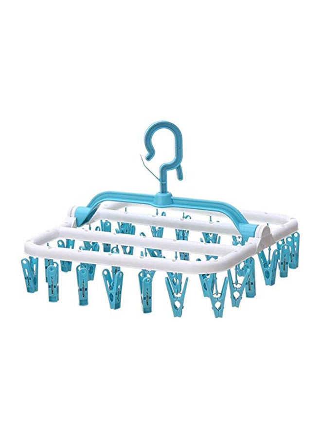 إيونتو رف تجفيف قابل للطي متعدد الوظائف مكون من 32 مشبك أزرق/ أبيض 34.4 x 23.5 x 10.8Ø³Ù†ØªÙŠÙ…ØªØ±