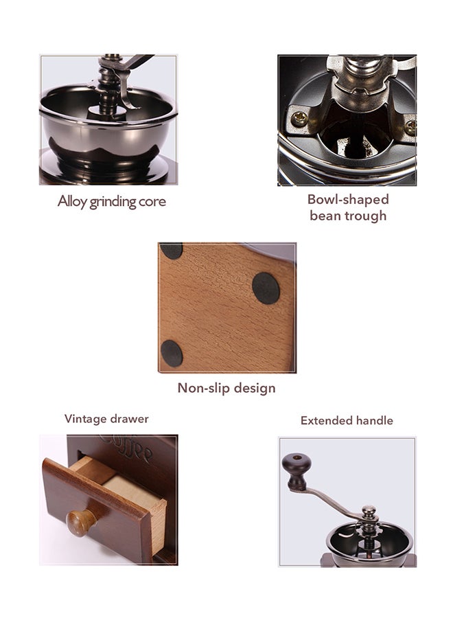 Toshionics - Manual Operation Delicate Coffee Bean Grinder Brown 9.5x9.5x16.5cm - Image 1