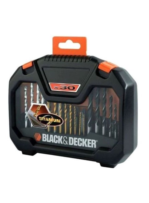 30-Piece Screwdriver Screw Kit And Titanium Drill Bits Set Gold/Silver/Black