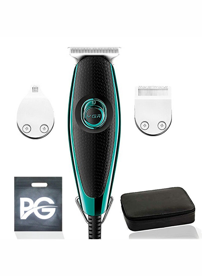 في جي آر ماكينة قص الشعر اللاسلكية V099 قابلة للشحن ومزودة بعدد 6 رؤوس بتصميم مشط أخضر