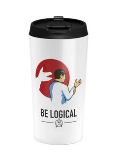 LOUD UNIVERSE Special Fun Star Trek Printed Stainless Steel Travel Tumbler With Lid White/Black/Red  - Image 1