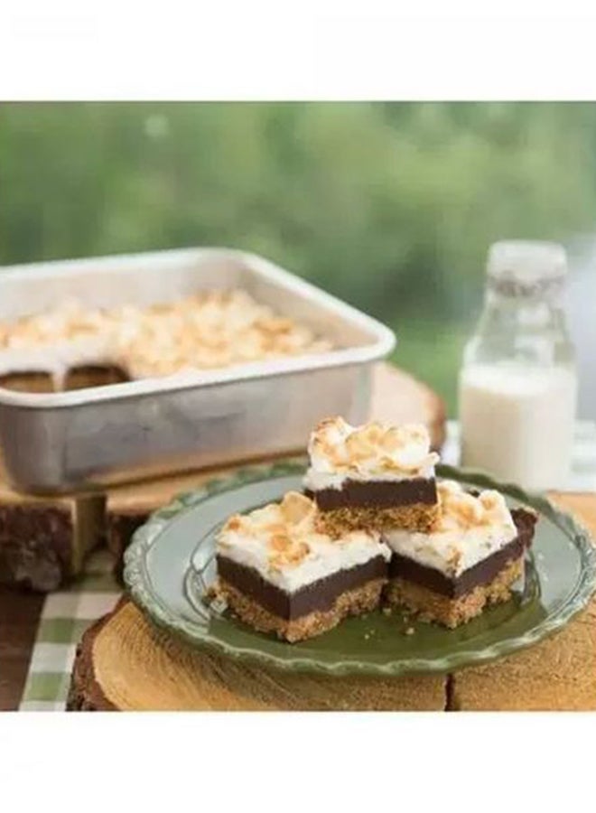 نورديك وير صينية كيك Naturals مربعة الشكل مع غطاء فضي / شفاف 9بوصة - Image 5