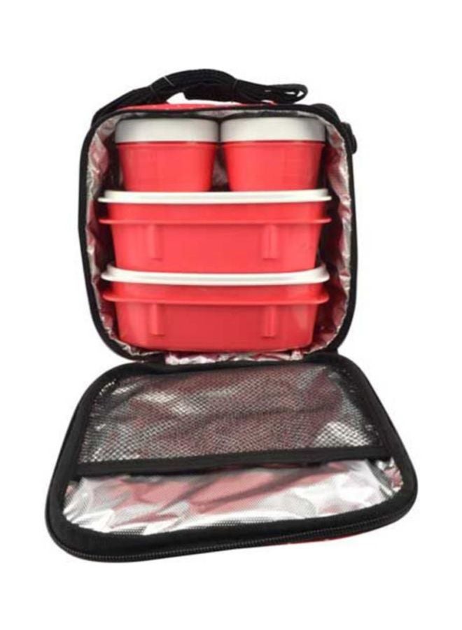 TATAY Dot Printed Lunch Box Kit Red 22.5x10x22cm - Image 3