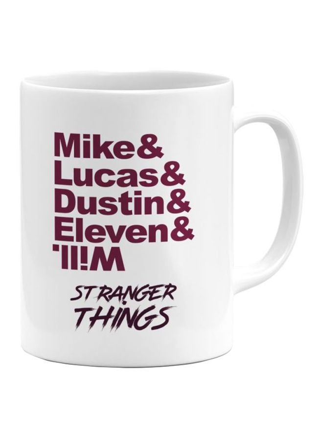 LOUD UNIVERSE Stranger Things Team Printed Coffee Mug White/Maroon/Violet
