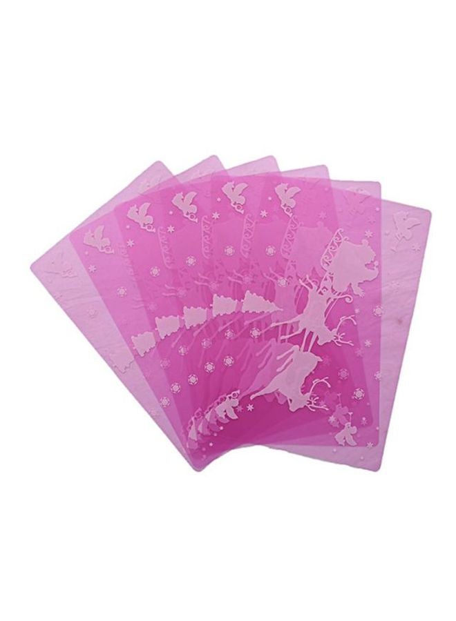 Kuber Industries 6-Piece Printed Rectangular Fridge Mat Set Pink/White 44x1x30cm