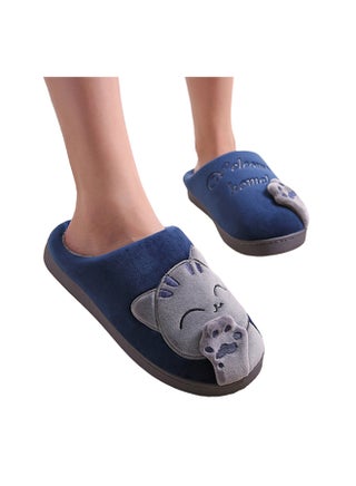 Cats Printed Slides Navy Blue - v1603722489/N41250409V_1