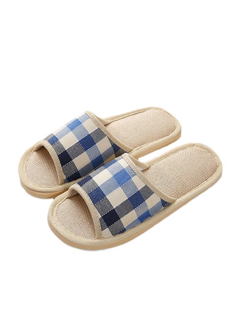Plaid Printed Non-Slip Flat Slides Multicolour