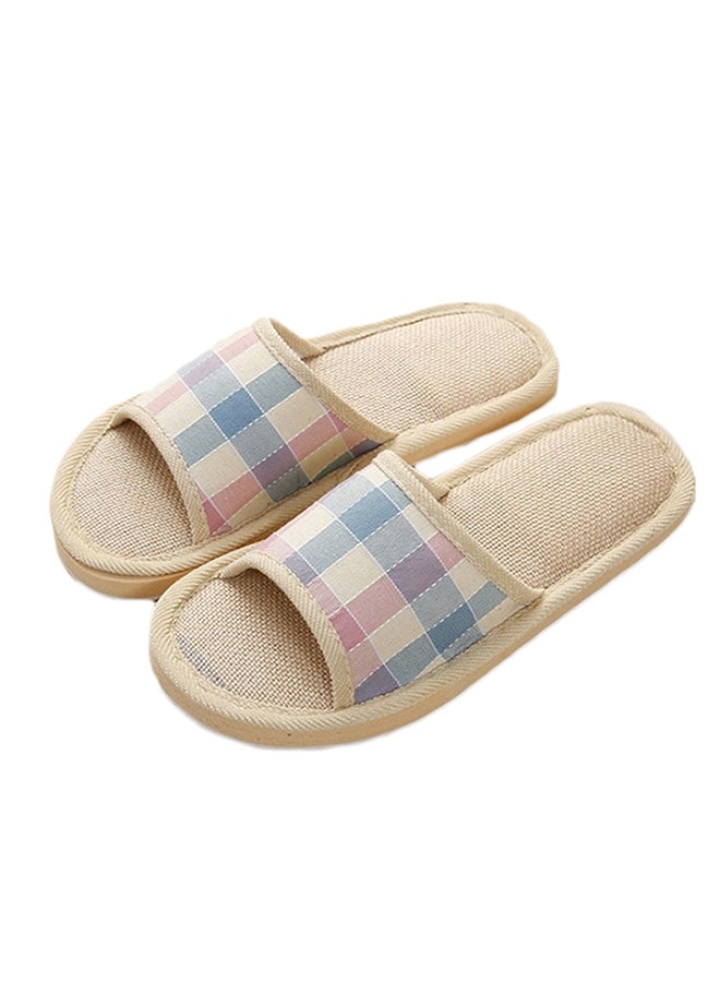 Plaid Printed Non-Slip Flat Slides Multicolour  - Image 1