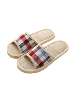 Generic Plaid Printed Non-Slip Flat Slides Multicolour 