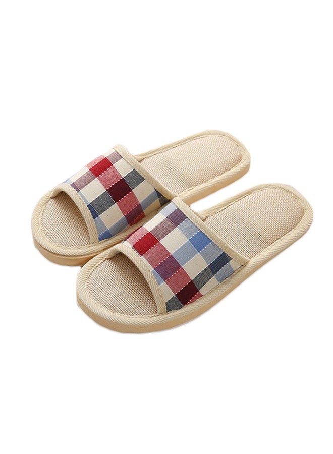 Generic - Plaid Printed Non-Slip Flat Slides Multicolour - Image 1