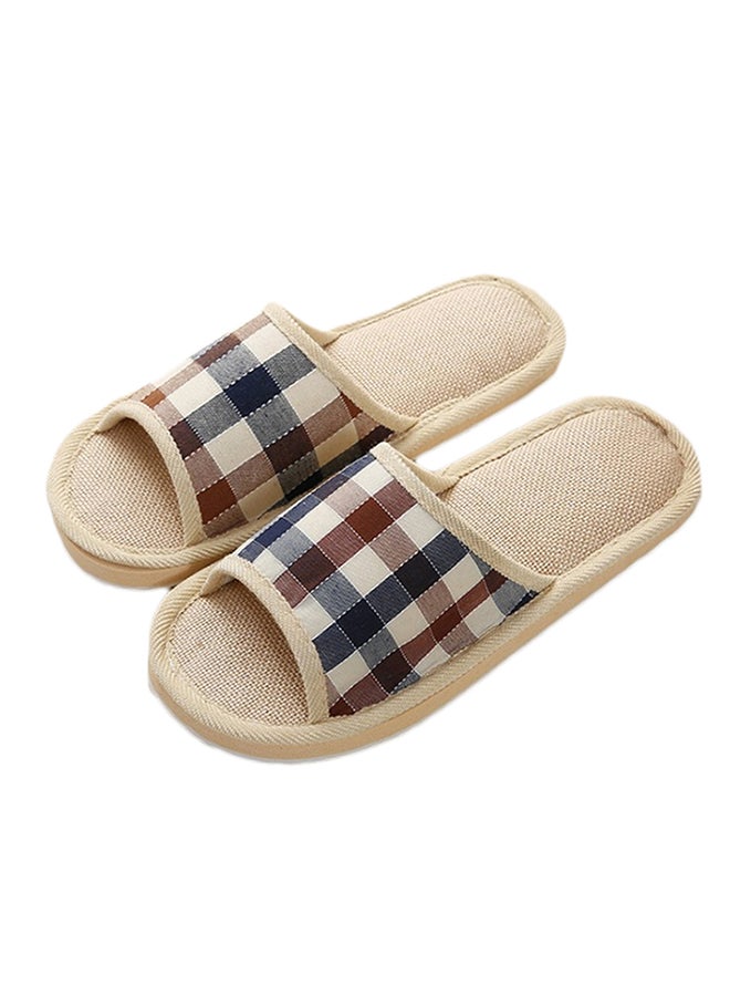 Generic Plaid Printed Non-Slip Flat Slides multicolour  - Image 1