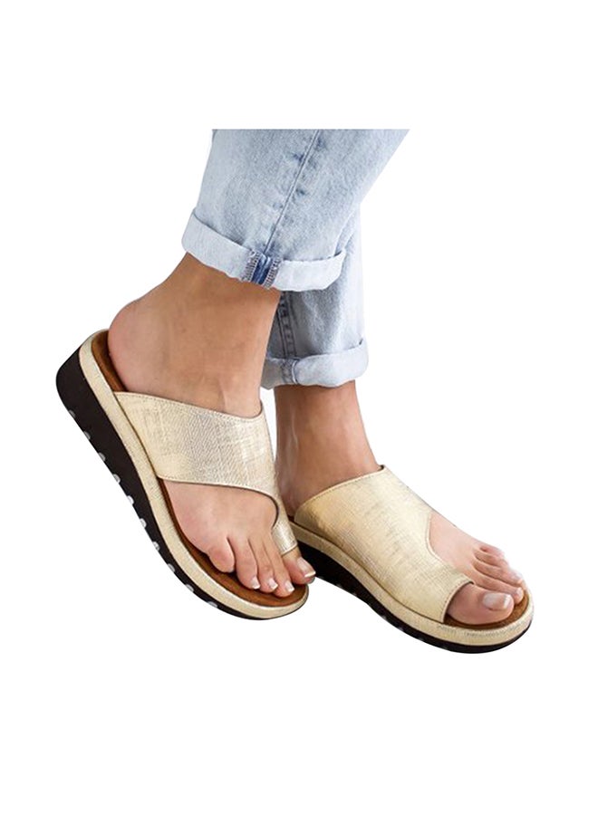 Summer Beach Flip Flops Gold 