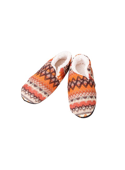 Winter Print Soft-Soled Slipper Socks Orange