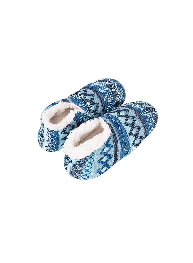 Generic - Winter Print Soft-Soled Slipper Socks Sky Blue - Image 1