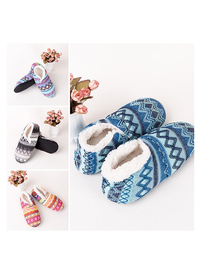 Generic - Winter Print Soft-Soled Slipper Socks Sky Blue - Image 1