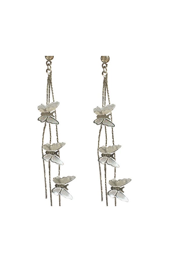 J&J 925 Sterling Silver Butterfly Earrings 