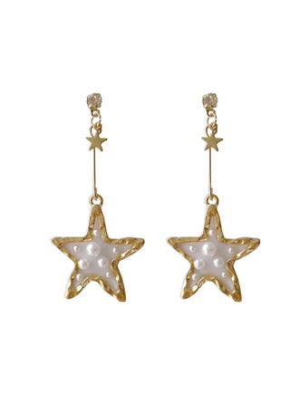 925 Sterling Silver Stone Studded Star Charm Earrings - v1603722608/N41320830A_1