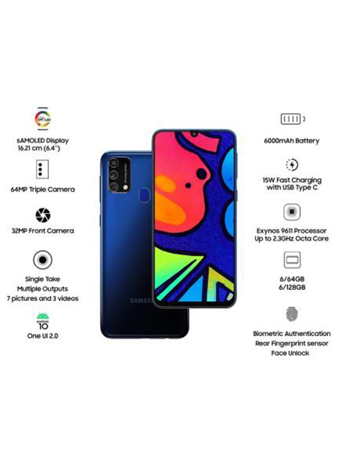 Samsung - Galaxy F41 Dual Sim 6GB RAM 128GB 4G LTE Fusion Blue - International Version - Image 1