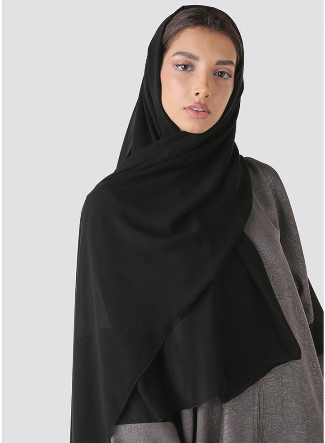 Hayat Colour Block Abaya Grey - Image 4