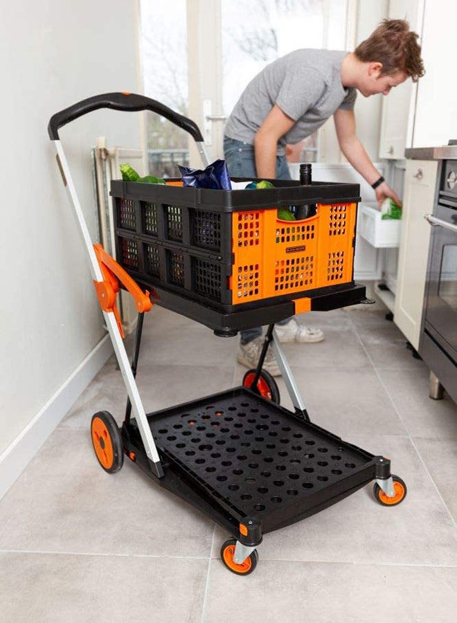 BLACK+DECKER - Folding Double Level Platform Trolley Orange 20/60kg - Image 1