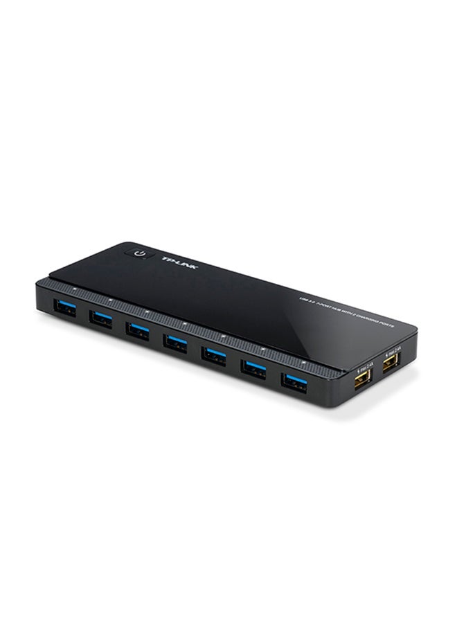تي بي لينك - موزع منافذ سبعة USB 3.0 7-Port مع منفذي شحن أسود - Image 1
